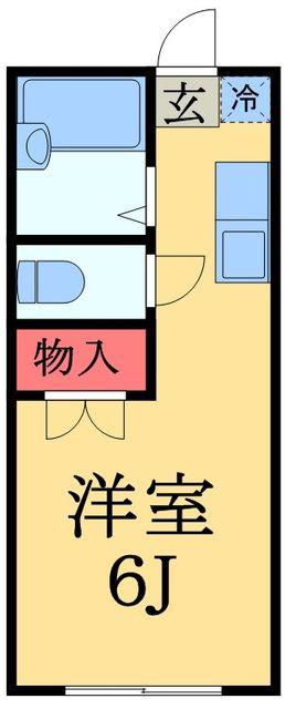 エステートピアシティ5 A棟(ワンルーム/1階)の間取り写真