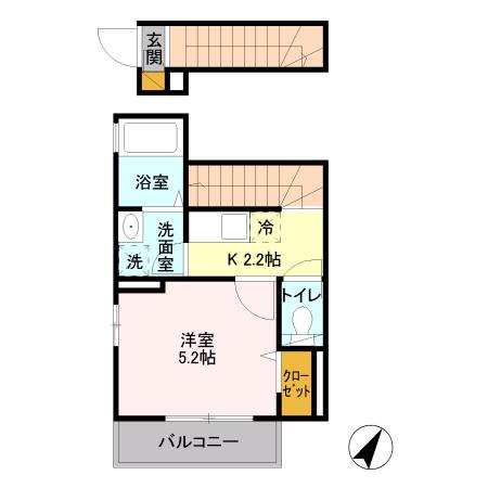 アネックス成城(ワンルーム/2階)の間取り写真