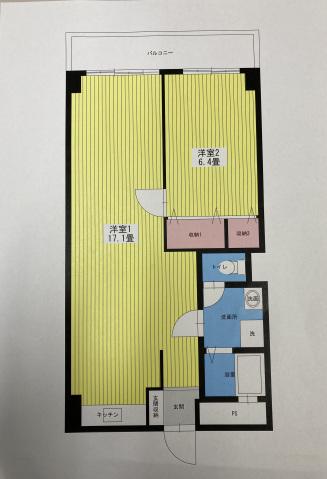 東カングランドマンション広島リバーサイド(1LDK/3階)の間取り写真