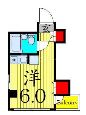 アビタシオン石川(1K/2階)の間取り写真