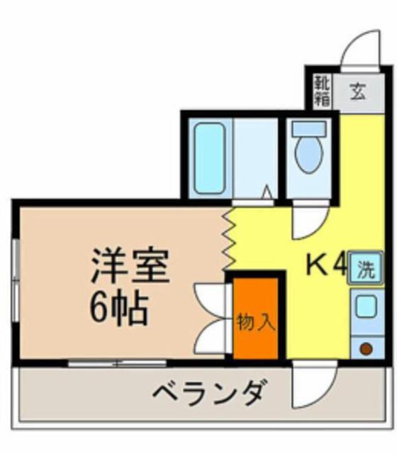 コーポ竹内(1K/2階)の間取り写真