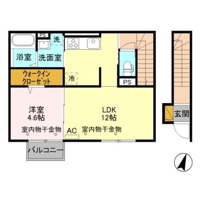 ビエンナ(1LDK/2階)の間取り写真