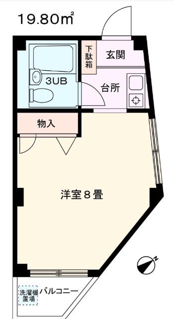 コーポ光(1K/3階)の間取り写真