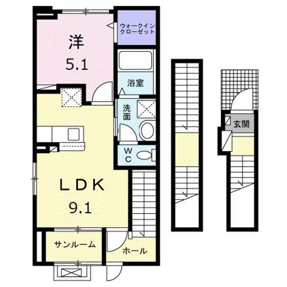 ベルトピア36(1LDK/3階)の間取り写真