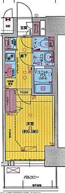 プレサンス大須観音ビザリア(1K/2階)の間取り写真