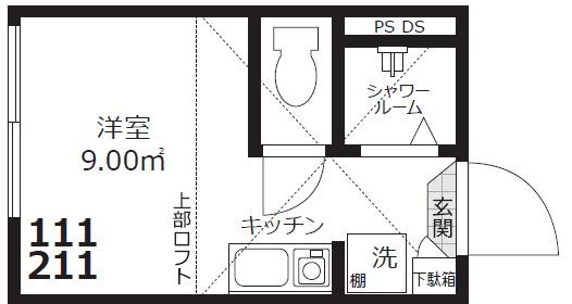 LUXST(ワンルーム/2階)の間取り写真