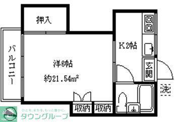 アビテ富士見台(1K/2階)の間取り写真