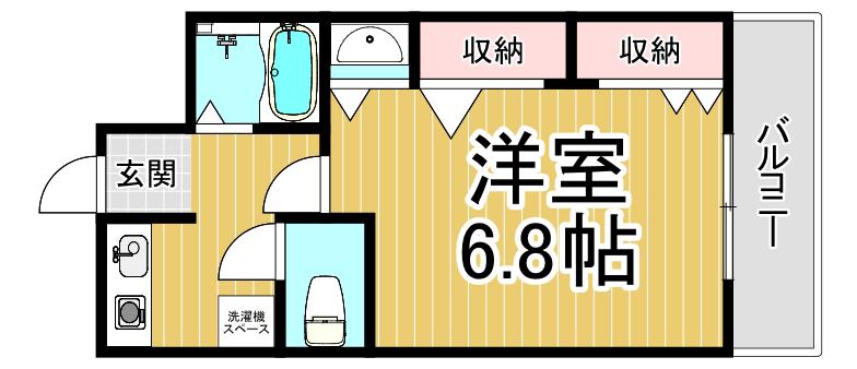 ハイツ浜田(1K/1階)の間取り写真