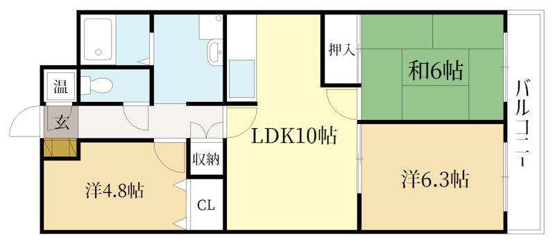 LA・GRAZIE大久保(3LDK/1階)の間取り写真