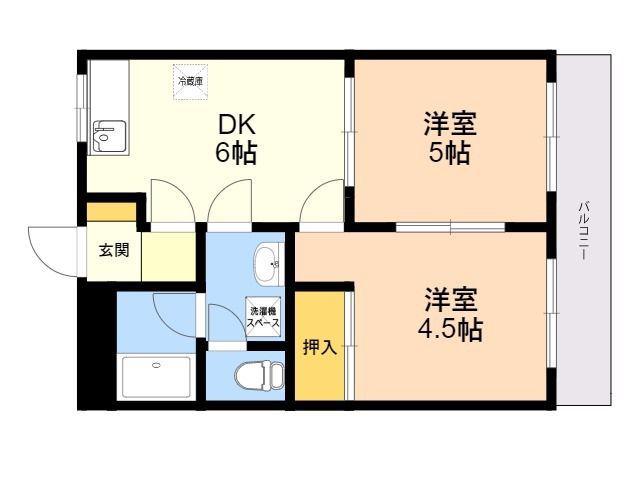 トミーコーポ(2DK/1階)の間取り写真