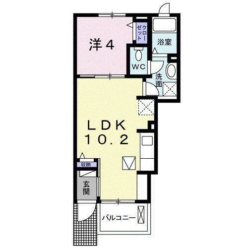 アニューコリーヌS(1LDK/1階)の間取り写真