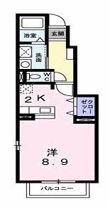 VILLA 桜(ワンルーム/1階)の間取り写真