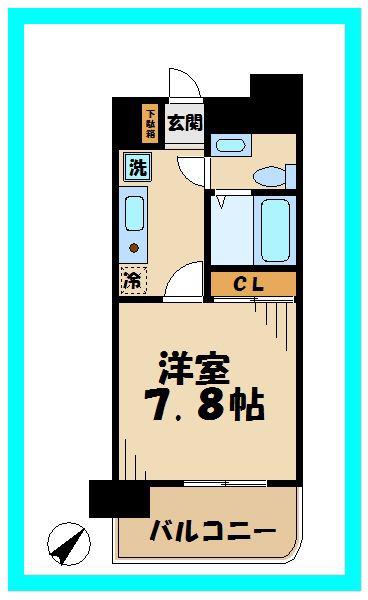 BRIS登戸(1K/3階)の間取り写真