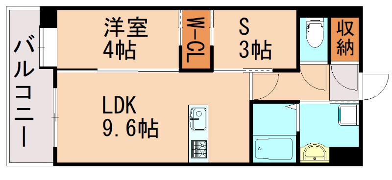 グランアッシュ新飯塚(1SLDK/6階)の間取り写真