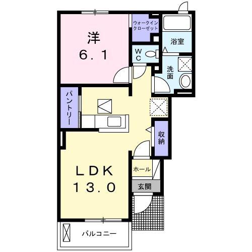 プリマベーラ(1LDK/1階)の間取り写真