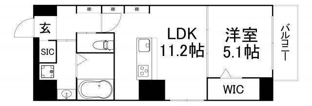 BRAVE北新町(1LDK/2階)の間取り写真
