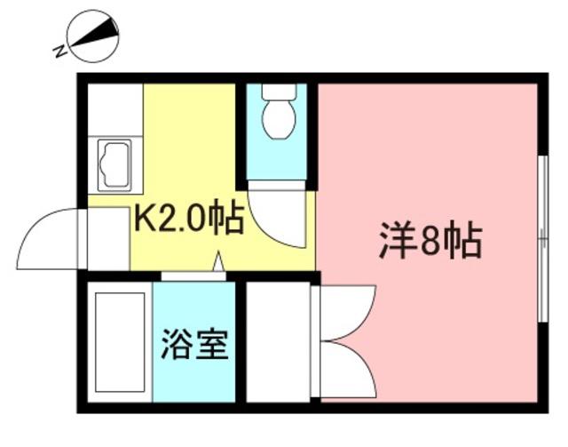 エディースハウス(1K/1階)の間取り写真