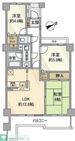 ライオンズガーデン東大宮壱番館(3LDK/2階)の間取り写真