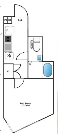 アンベリール東高円寺(1K/1階)の間取り写真