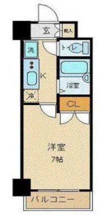フェニックス三軒茶屋(1K/7階)の間取り写真