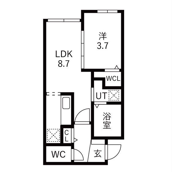 ONE STAGE麻生(1LDK/3階)の間取り写真