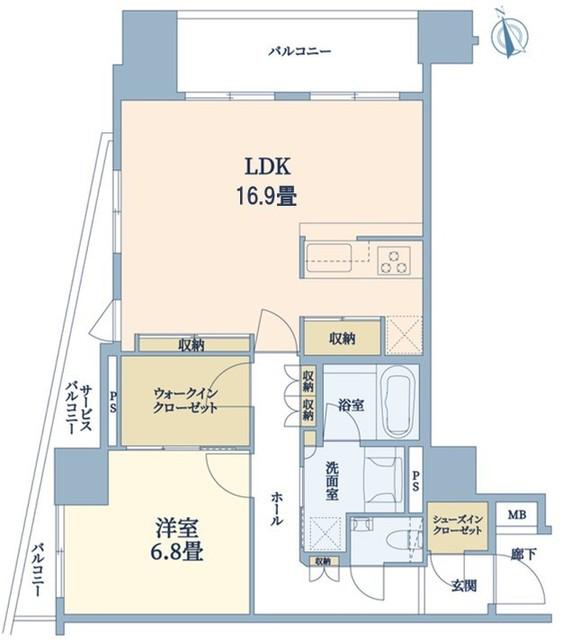 クオリア千代田御茶ノ水(1LDK/9階)の間取り写真