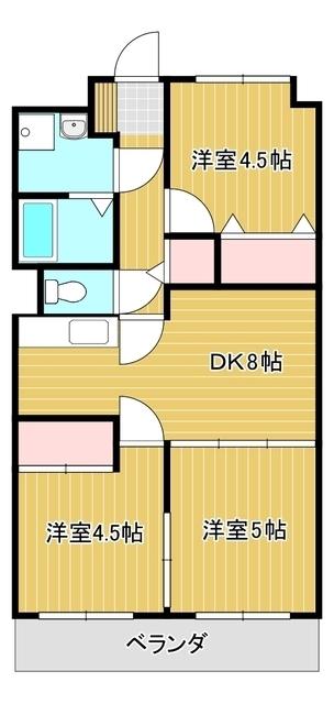 第8なかがわマンション(3DK/5階)の間取り写真