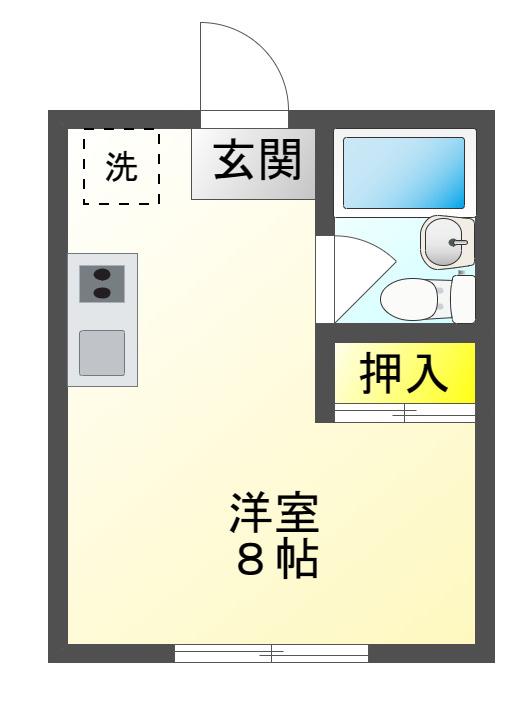 メゾン滝川(ワンルーム/2階)の間取り写真