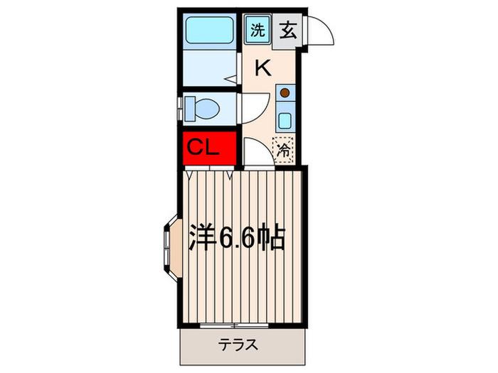 フォレスト(1K/1階)の間取り写真