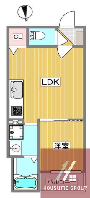 HALIOS RESIDENCE(1LDK/2階)の間取り写真