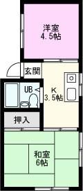 中原マンション(2K/2階)の間取り写真