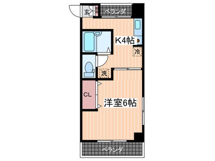 NIDIビル(1K/3階)の間取り写真