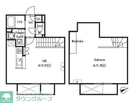GRANPASEO吉祥寺(1LDK/1階)の間取り写真