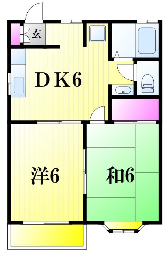 フォーレストリバー(2DK/2階)の間取り写真