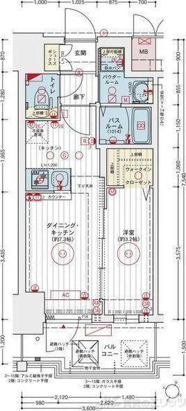 エステムコート新大阪XVIIベイス(1DK/4階)の間取り写真