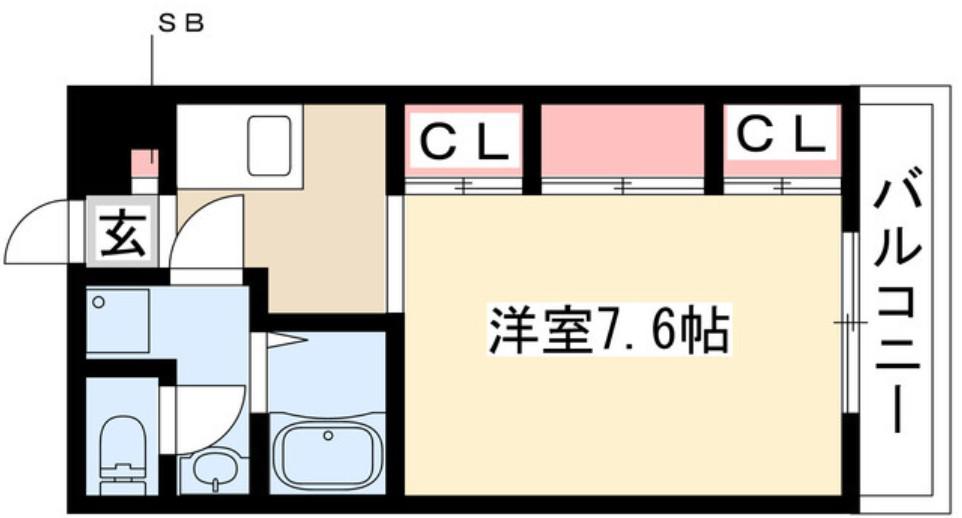 DOUBLE TREE 御器所(1K/1階)の間取り写真