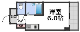 ドミール堺筋本町(ワンルーム/8階)の間取り写真