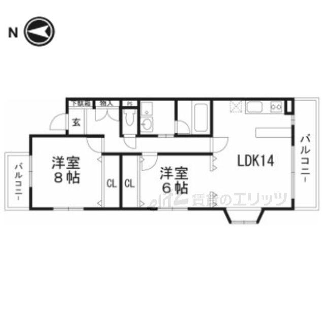 ヴィーシャルム(2LDK/1階)の間取り写真