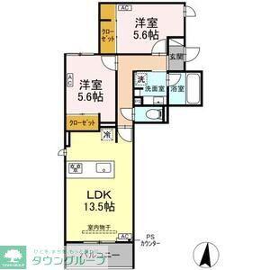 グラシア広路本町(2LDK/3階)の間取り写真