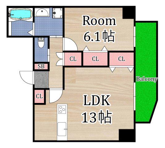 ファーシル千林(1LDK/3階)の間取り写真