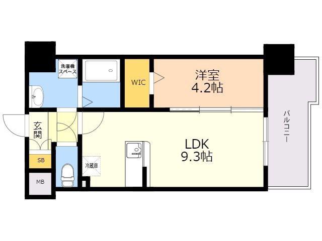 MODERN PALAZZO HAKATA RIVA Ⅰ(1LDK/8階)の間取り写真
