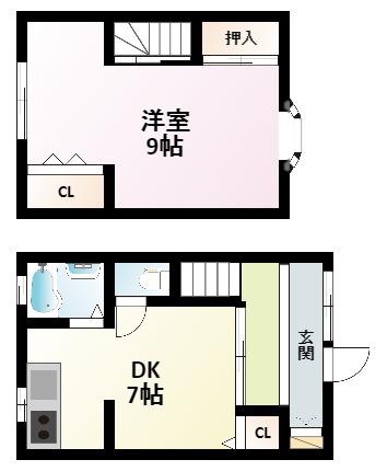 ミーテ江坂(1DK/1階)の間取り写真
