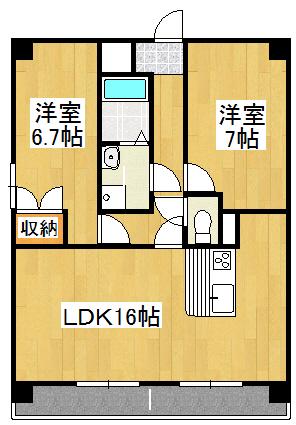 ライフ新保(2LDK/1階)の間取り写真