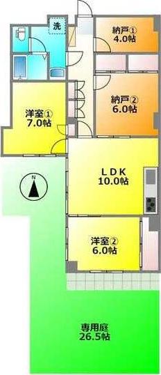 藤和つつじが丘コープ(2SLDK/1階)の間取り写真