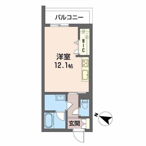 シャーメゾン リバーサイド A(ワンルーム/2階)の間取り写真