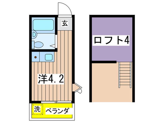コンフォート元住吉(ワンルーム/2階)の間取り写真