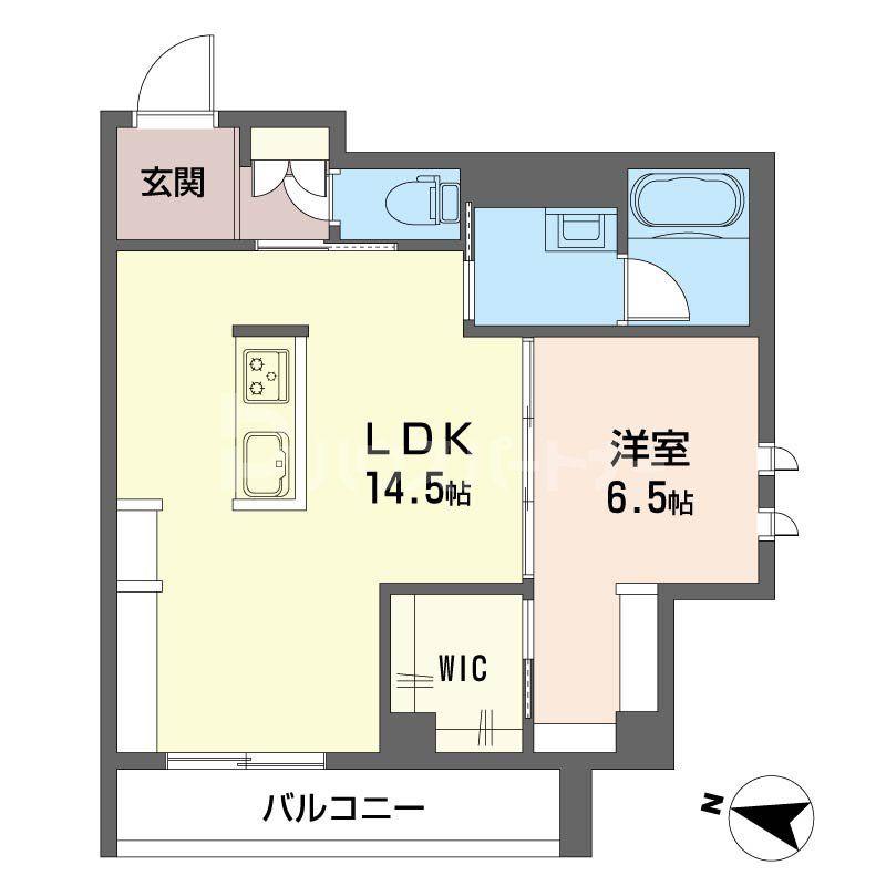 シャーメゾン アクシス(1LDK/2階)の間取り写真