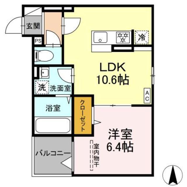 T&P TAKENOTSUKA(1LDK/2階)の間取り写真