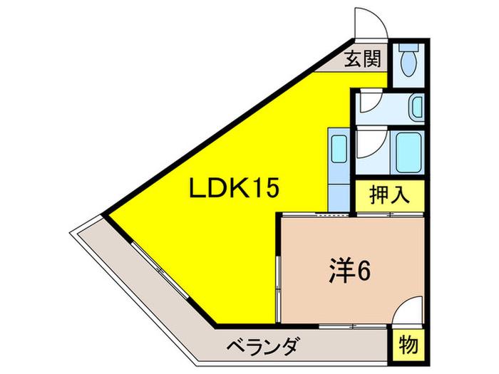 ロイヤルハイツ(1LDK/2階)の間取り写真