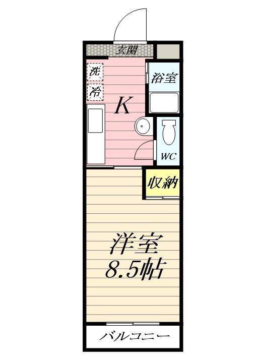 ベーネパラッツオアキ(1K/2階)の間取り写真